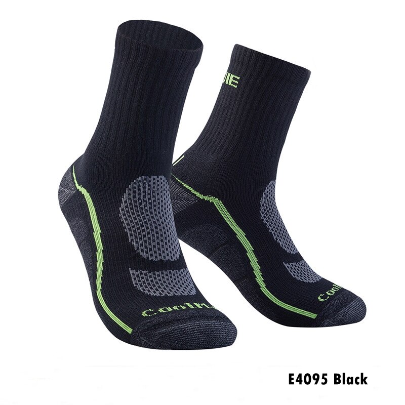 AONIJIE Männer Sport Socken 1 Paar Schnell Trocknend Atmungsaktive Lauf Radfahren Ausbildung Kissen Viertel Kompression Socken: E4095 Black / L