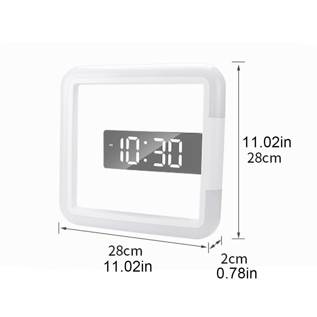 Digital Alarm Clock Self-adhesive Hollow Monitor Night-lights Thermometer Projection Clocks Home Decor for Bedroom Living Room: Default Title