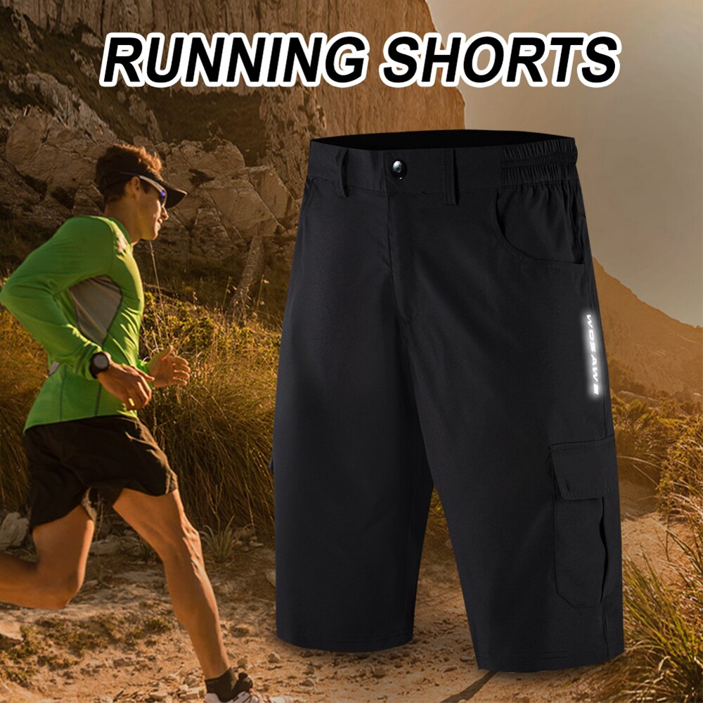 Lixada Mannen Loose Fit Fietsbroek Sneldrogend Ademend Outdoor Sport Running Fietsen Casual Shorts Met 5 Zakken