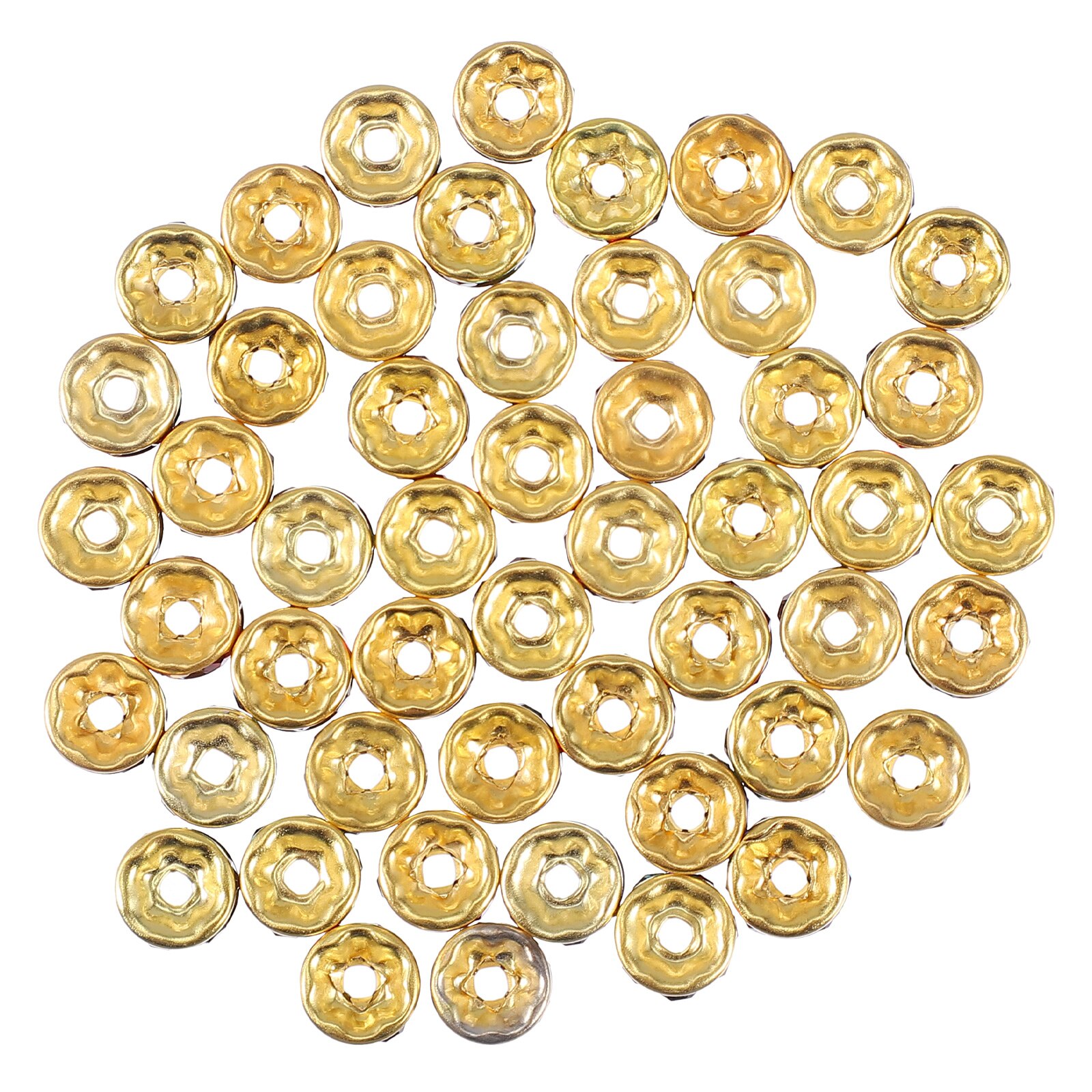 500 Pcs Round Spacer Beads DIY Necklace Loose Beads DIY Jewelry Accessories: Golden 8MM