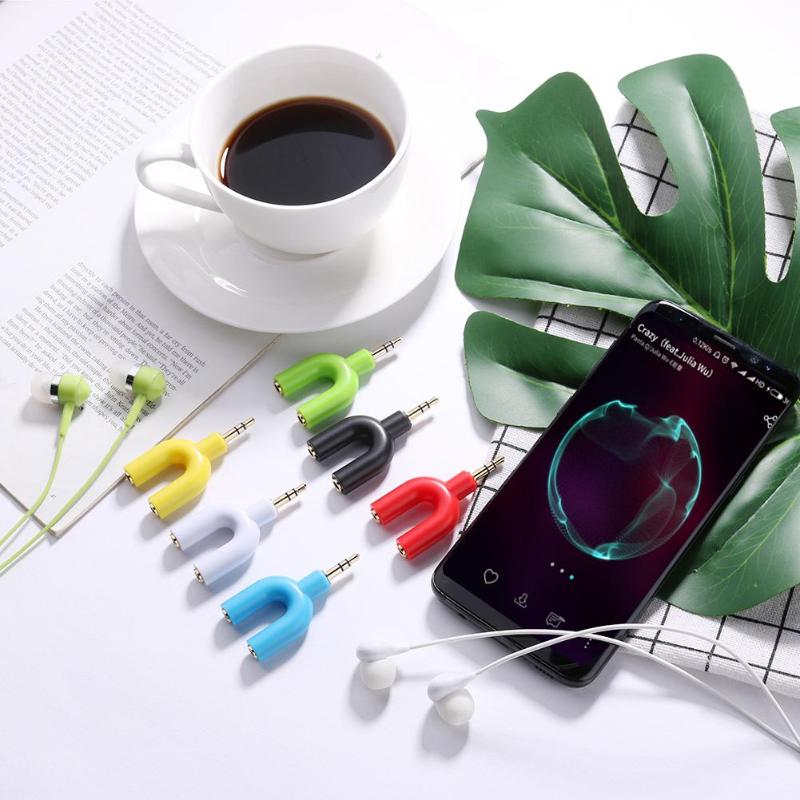 Y Shape 3.5mm Earphone Adapter Double Jack Adapter Plug Stereo Headphone Splitter For PC/MP3 Smartphone Player Share Music