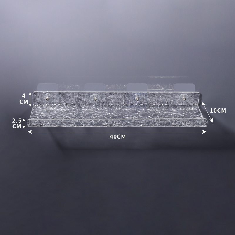 Acryl Hoek Douche Caddy Plank, Zelfklevende Muur Gemonteerde Badkamer Douche Plank Organizer Voor Keuken Opslag Cosmetische Organizer: Donker Kaki