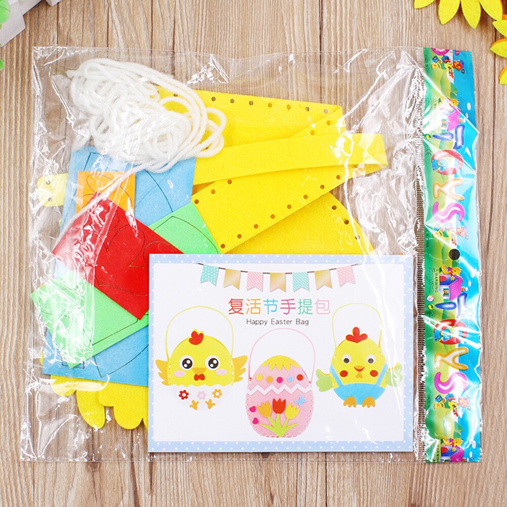 Pasen Ei Mand Non Woven Tas Kinderen Handgemaakte Diy Materiaal Tas Kleuterschool Pasen Non Woven Handtas Party Bag