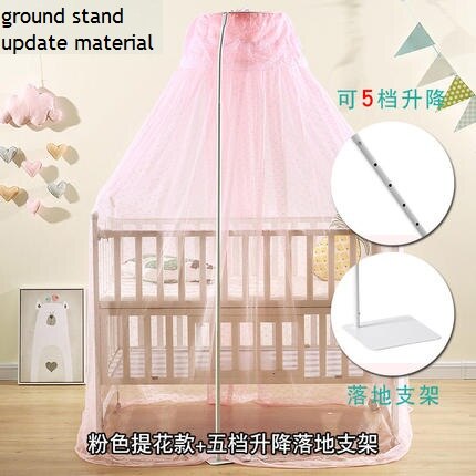 Luxury stand support Hung Dome crib mosquito net for baby bed,foldable crib mosquito mesh