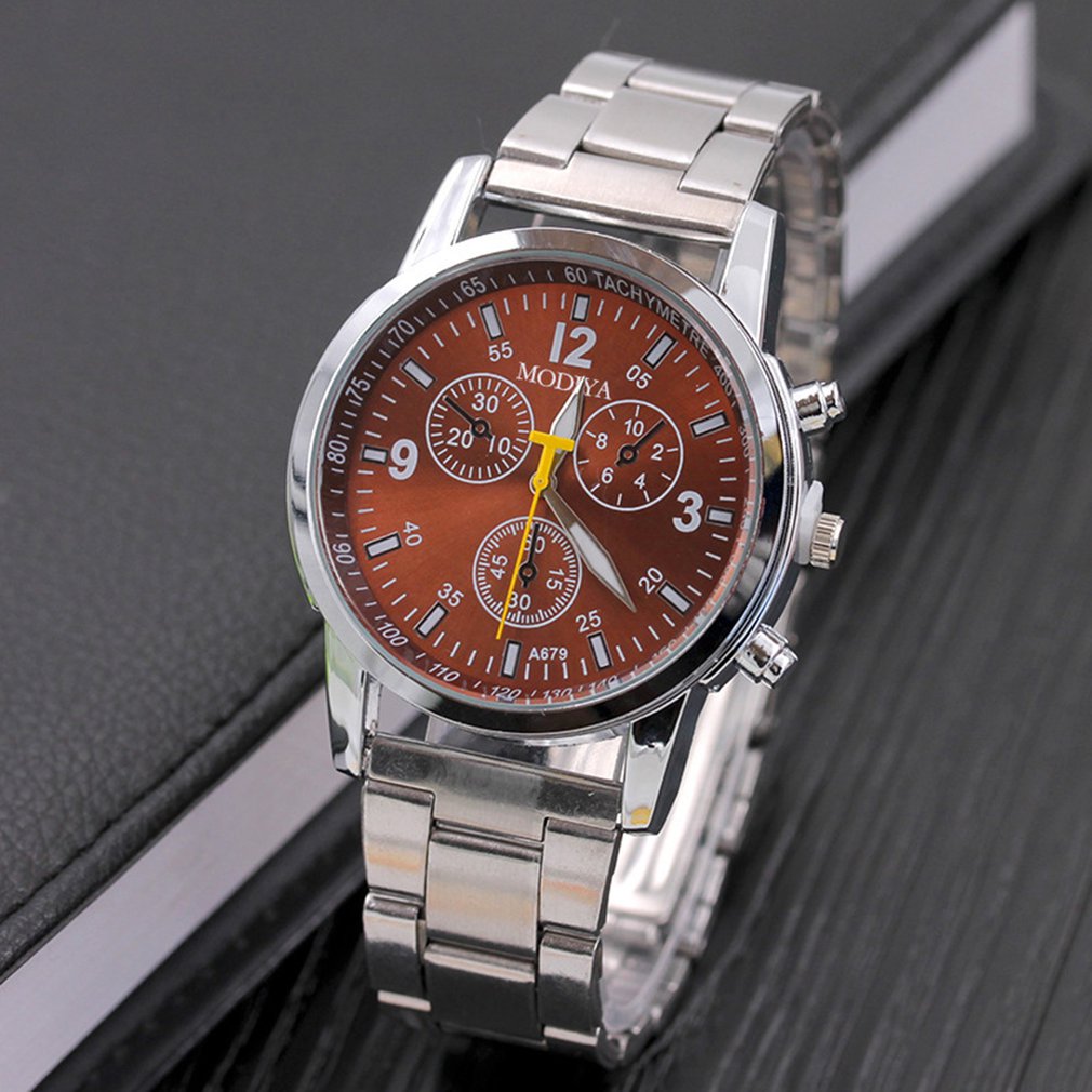 Metalen Oppervlak Stalen Strip Mode Casual Luxe Analoge Quartz Horloge Heren Horloge Met Hoge Precisie GD025