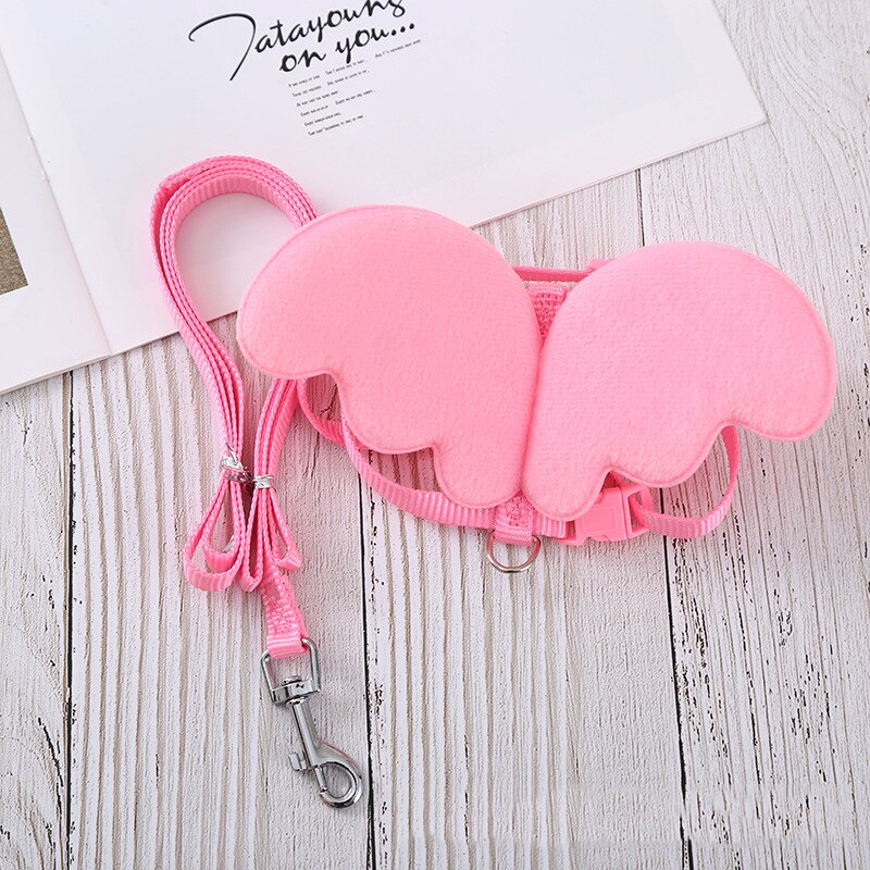 Harnais d'appel réglable pour chat et chien, corde de laisse pour petits animaux, entraînement à la marche, corde de remorquage, fournitures pour animaux de compagnie: Pink / M