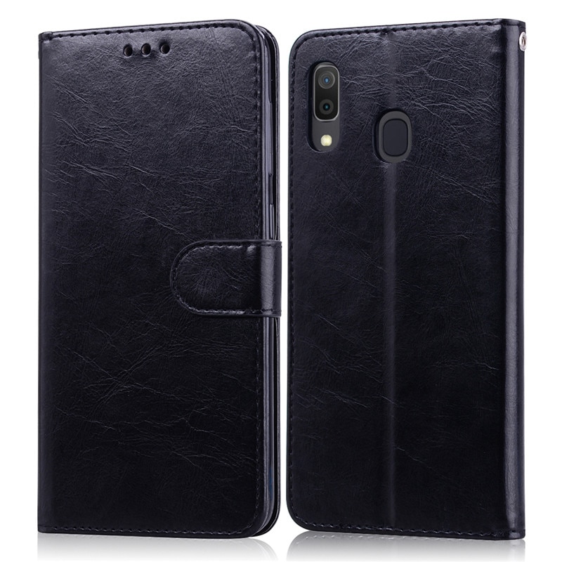 Custodia Flip in pelle per Samsung Galaxy A40 custodia A libro portafoglio custodia per telefono per Samsung A40 A 40 SM-A405F custodia magnetica Coque Fundas: Black
