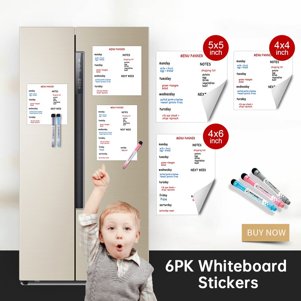 Magnetic Whiteboard Stickers Dry Erase Whiteboard notes for Kid Calendar Table Schedules Fridge Draw Sticker 4*4 /5*5/4*6 inch