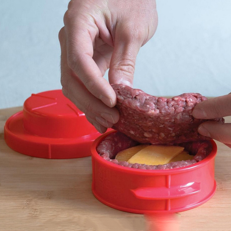 Abs manuel hamburger presse køkkenredskaber plade oksekød grill burger presse bøffer maker skimmel kombineret kødpresse