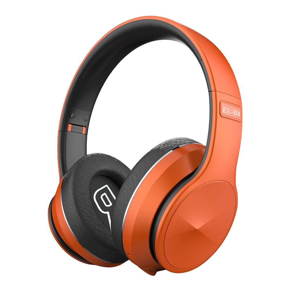 Headphones EL-B4 Wireless Bluetooth Stereo Surround 250mAh Foldable Headset Yellow Orange Golden Silver Option Earphones: Orange