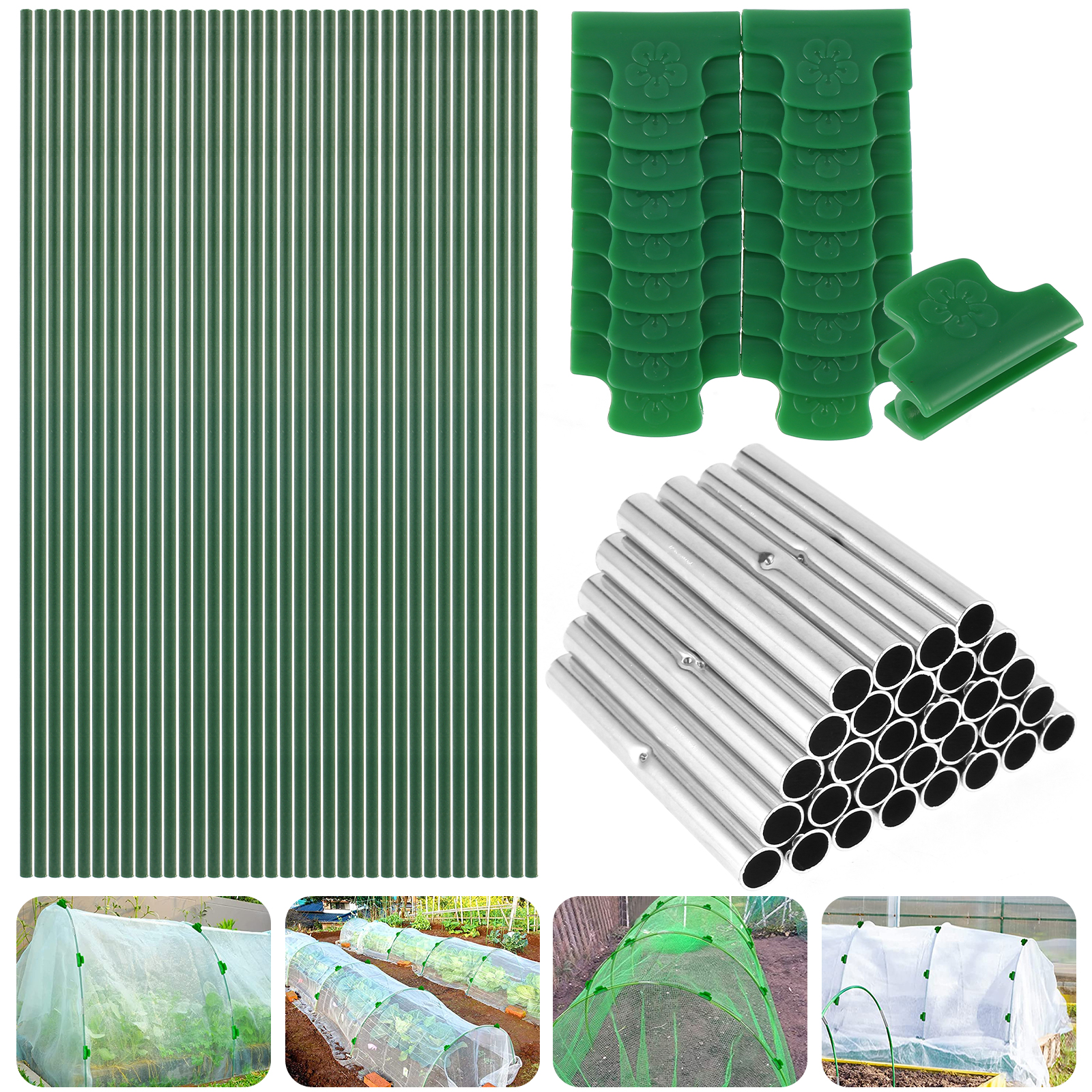 Juego de aros para invernadero, varilla desmontable para jardinería, soporte para cobertizo, jardín, plántulas de invernadero, aro para plantas, marco de soporte para túnel de cultivo