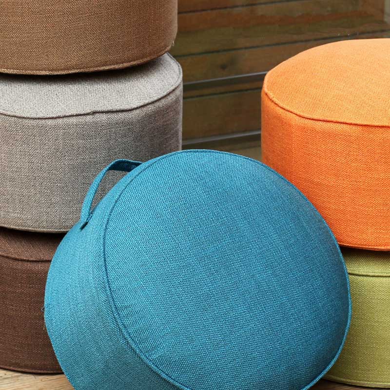 Coussin de siège rond Tatami lavable , épais, Futon, pour Table à thé, balcon, salon, baie vitrée