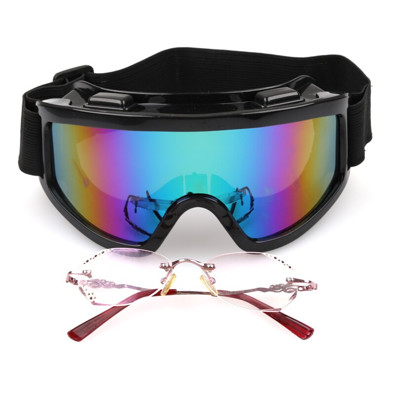 Gafas de esquí UV400 a prueba de viento y polvo, lentes para miopía integradas, gafas para esquiar