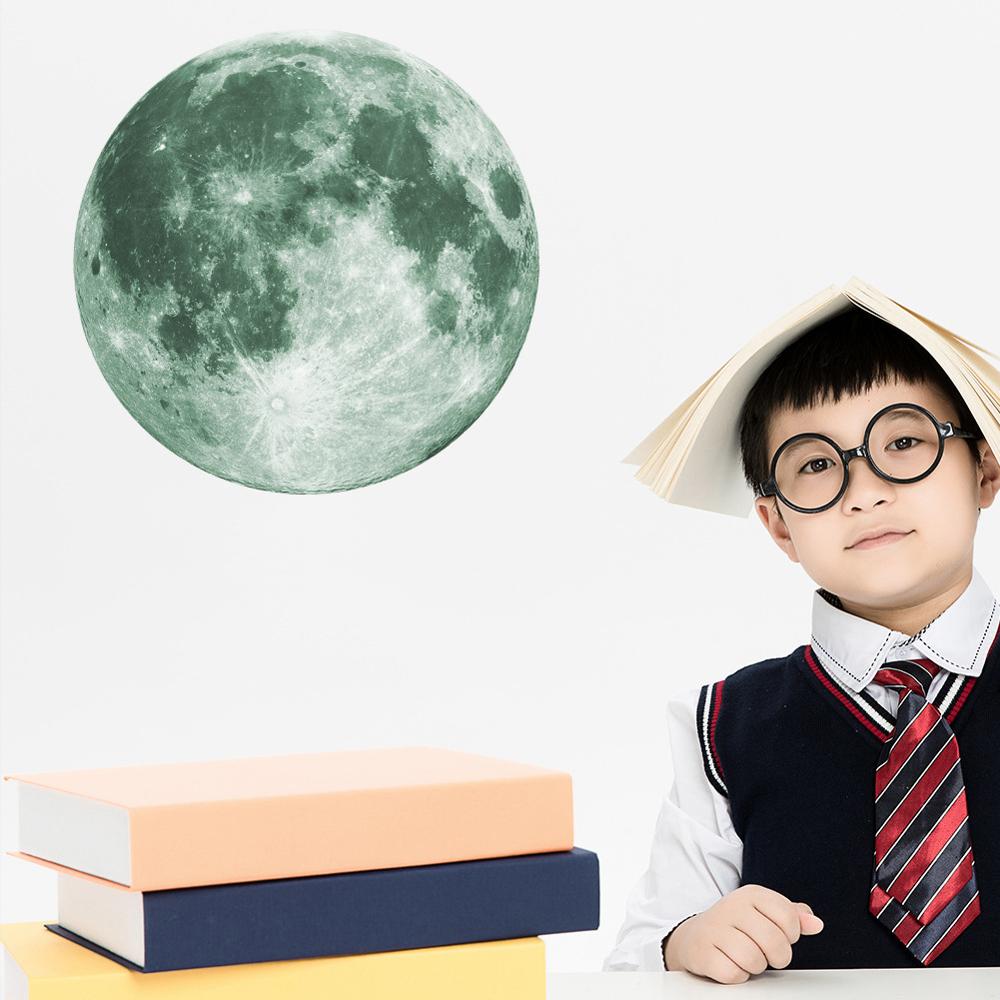 30cm Luminous Moon 3D Wall Sticker for kid room living room bedroom decoration home decal Glow in the dark Wall Sticker