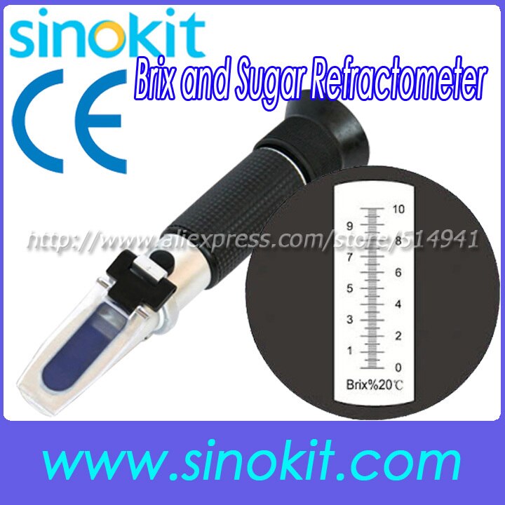 Hand Held Optical Ce-certificering 1-10% Suiker en Brix Refractometer RHB-10ATC