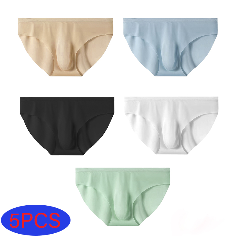 5 paren/partij heren ultradunne slipje ijszijde slips zomer transparant naadloos sexy sneldrogend ademend ondergoed slips