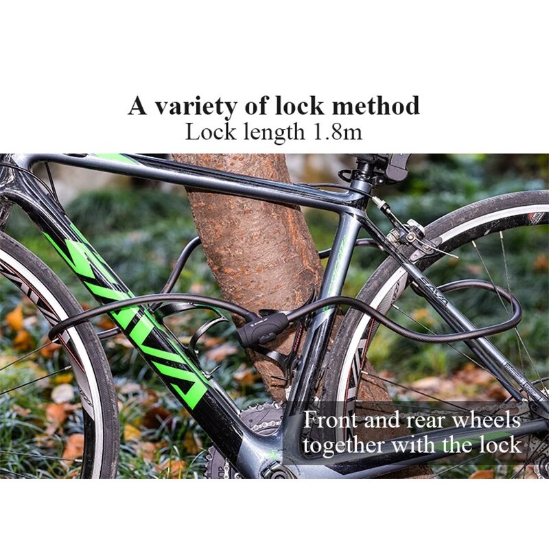 WHEEL UP Bike Lock Bicycle Password Key Lock Stainless Steel Cable Coil MTB Road Bike Security Equipment With Keys For Cycling