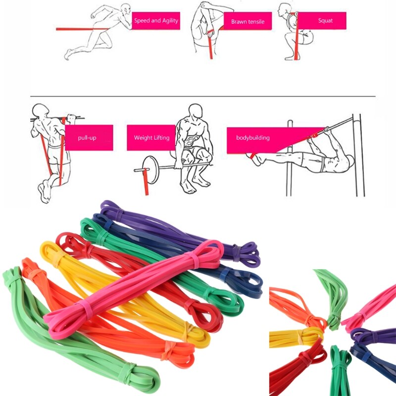 Rubber Elastic Fitness Resistance Bands Gym Exercise Home Power Theraband