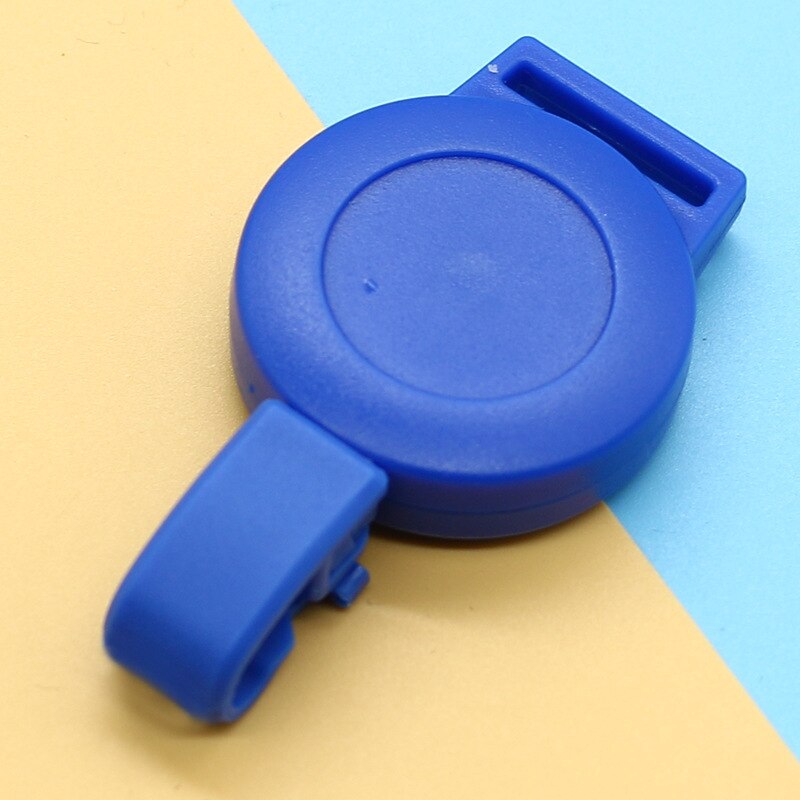 Retractable Pull-out Badge ID Department Brand Badge Holder Rolling Key Ring Buckle School Student Office: Blue