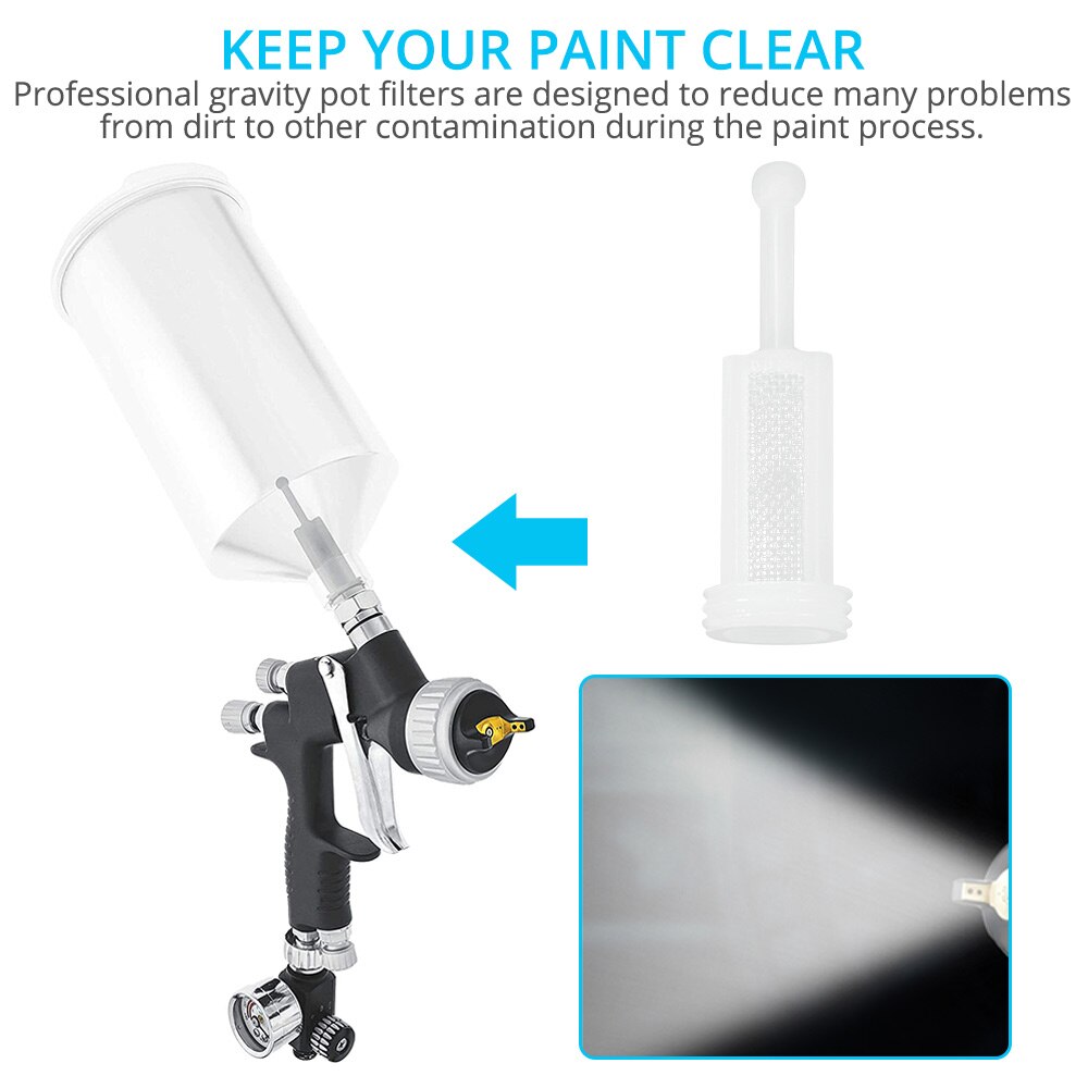 Universal 40pcs Spray Gun Filter Effectively Spray Gun Filter Set Drip-Proof Leak Film Gravity Screen Filter Spray Gun Net