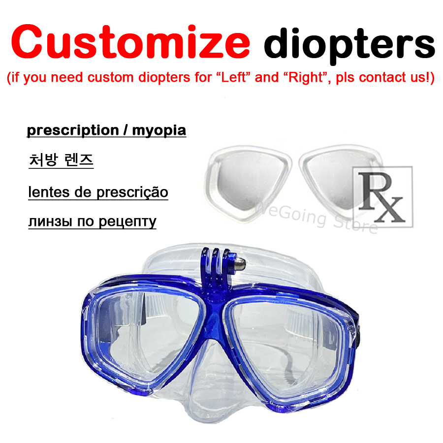 Gopro Optisch Duikmasker Bijziend Duikbril Camerahouder Aangepaste Dioptrie Duikbril met Receptlens: WHITE