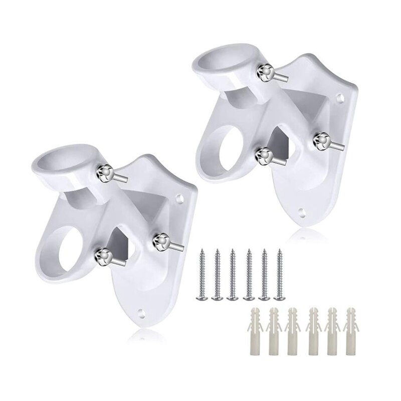 Flag Pole Holder Bracket for House Outdoor,All Weather Flagpole Bracket,Heavy Duty Rust Proof Mount Hardware: white