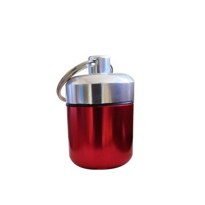 Pocket Pill Box Container Mini Portable Aluminium Pill Case Carry Bottle Case Hearing Protection Earplugs Box Keychain Outdoor: Red