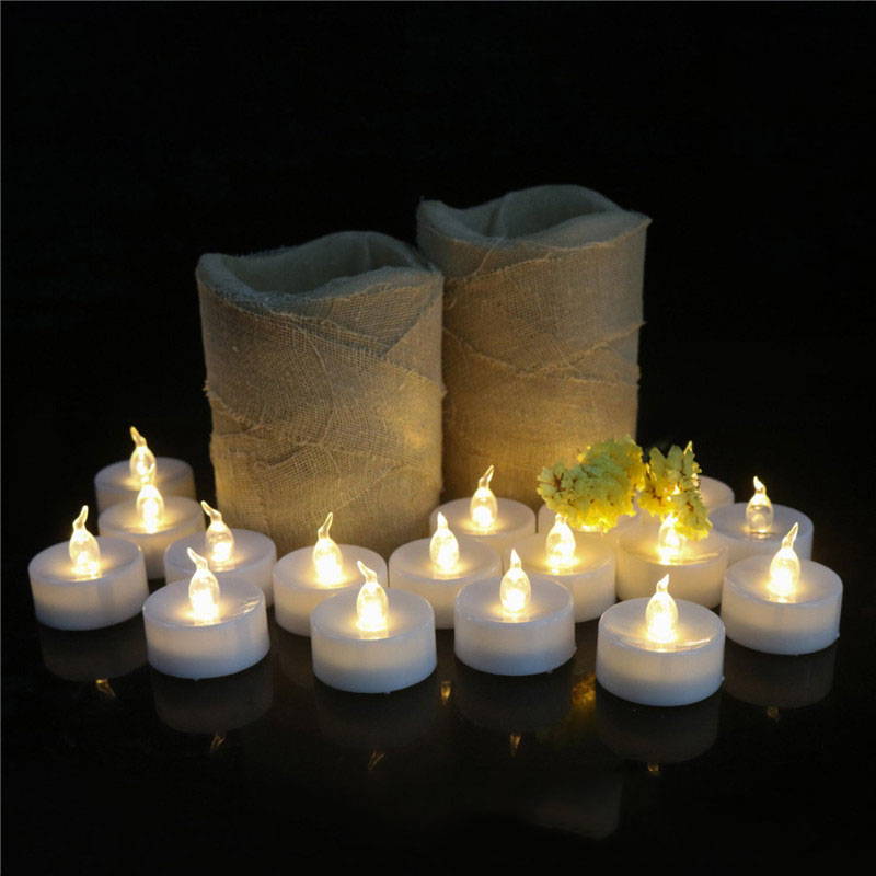 24 stk batteridrevne led-lys fjernstyrte flimrende votive telyslampe bryllup valentine hjemmefest