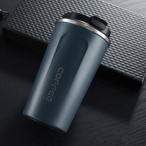 Reise Büro Auto Edelstahl Thermische Vakuum Kaffee Becher Milch Tasse mit Deckel Термокружка Домашний декор: dunkel Blau 380ml