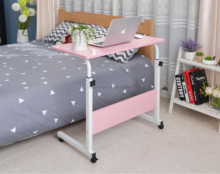 Adjustable Computer Desk with Wheels Portable Laptop Desk Rotate Notebook Bed SofaTable Can be Lifted Standing Desk