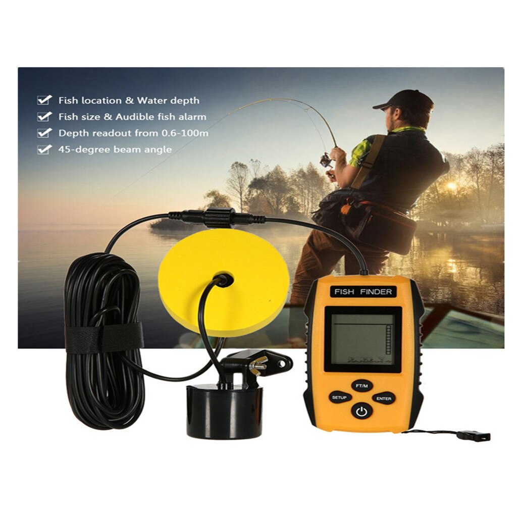 Draagbare Fishfinder Outdoor Vissen Tool Sonar Sensor Boot Diepte Locator Met Lcd-scherm Vissen Finder