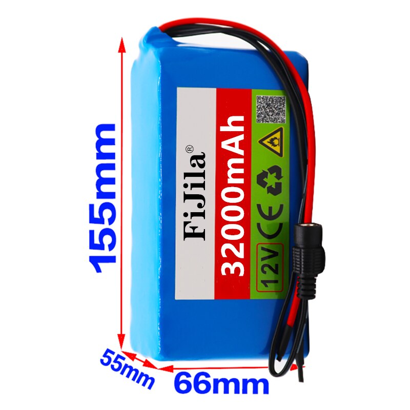 32000mAh 12V Battery pack Large capacity 3s8p 12V 18650 lithium battery protection board 12v 32000mAh capacity+Charger