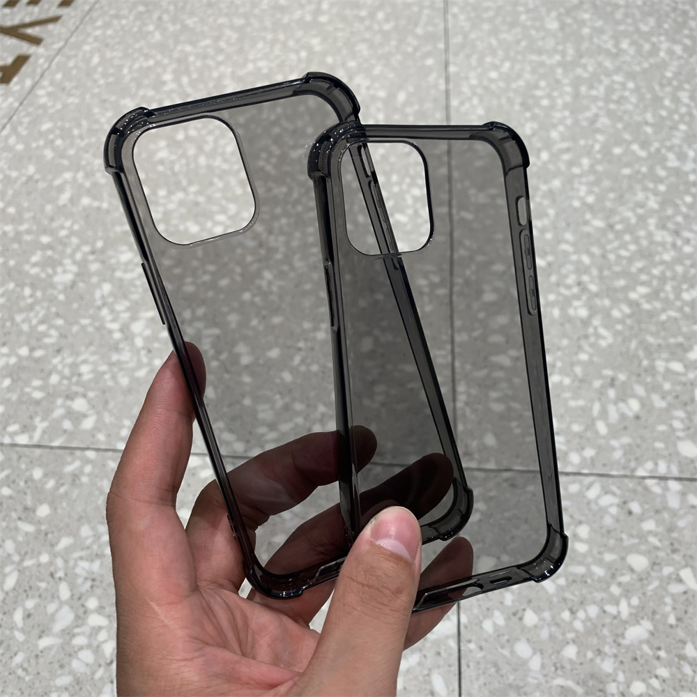 Funda de TPU suave negra transparente de para iPhone 16 15 14 Plus 13 12 11 Pro Max Mini X XS XR cubierta trasera transparente a prueba de golpes