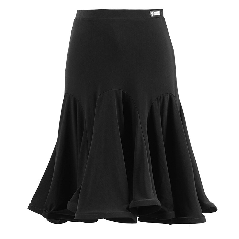 Latin Dance Skirt Women Black Edge Curl Skirts Cha Cha/Rumba/Samba Dancing Practice Skirt Ladies Latin Dress Competition Cosutme: XXL