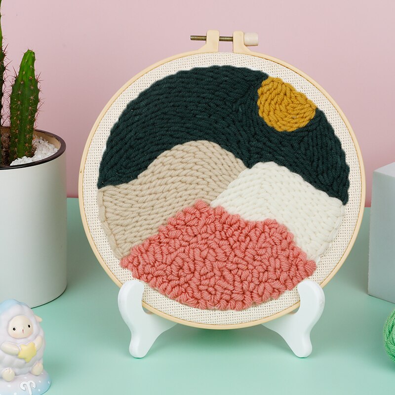 Punch Needle Kit for Starter Punch Needle Embrodery Kit Cross Stitch for Beginner Handcraft Wall Painting Home Decor Craft Kit: Landscape2