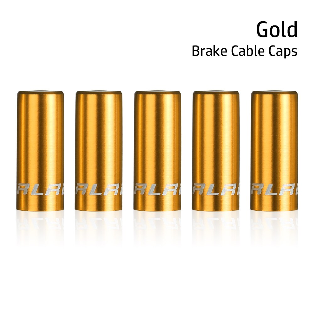 5PCs 4mm/5mm MTB Road Bike Brake Shift Wire Tube Cable Protector Aluminium Bicycle Shift Brake Cable Cap End Tip: Brake-Gold