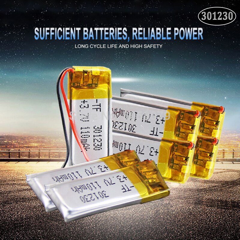 10 stücke/viel 301230 3,7 v 110mah Polymer Lithium-ionen akku li-po batterie für BH505 Headset