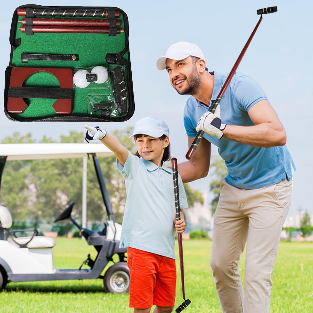Golf Putting Practicing Kit Set Training Aids Tool Equipment Golf Putter Putting Trainer Mini Golf Equipment Practice Kit