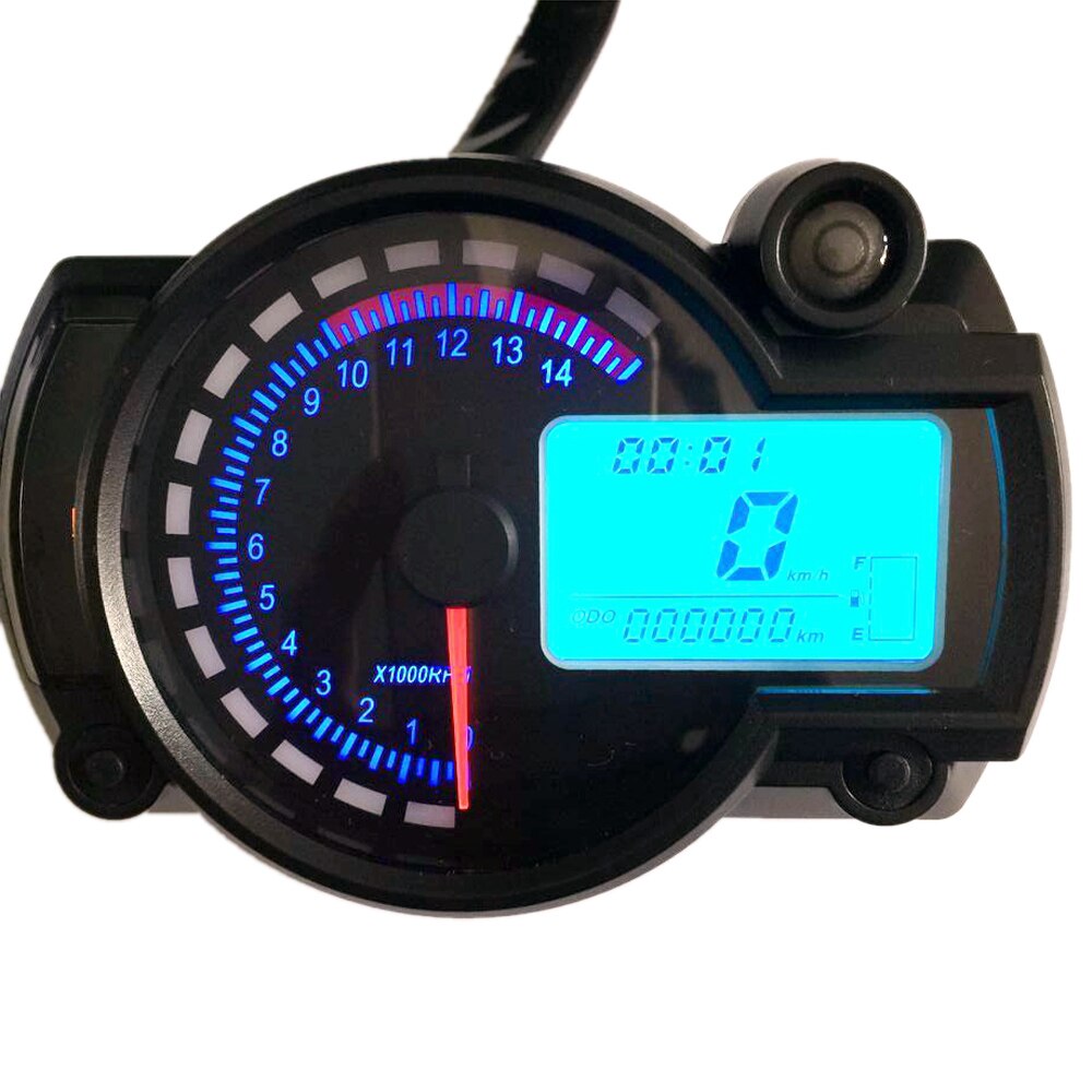 Motorfiets Snelheidsmeter LCD Digitale Toerenteller Gauge Kilometerstand 7 Kleuren Waarschuwingslampje voor RX2N 4 cilinders 400CC 5000rpm