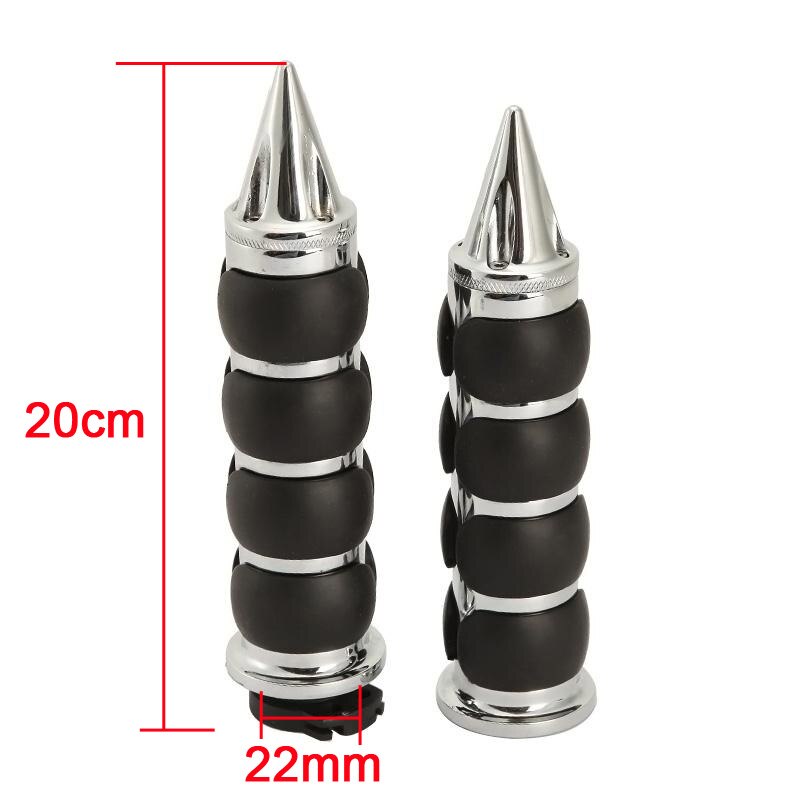 22 Mm Handvat Motorfiets Custom Chrome Aluminium Hand Grips Chopper Cruiser Stuur Grip