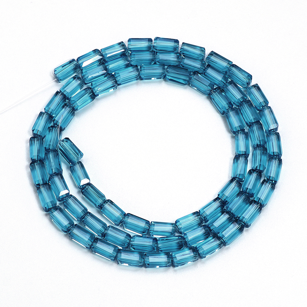 1 hebra de cuentas de cristal rectangulares, cuentas sueltas coloridas para fabricación de joyería, pulseras DIY, accesorios para collares hechos a mano