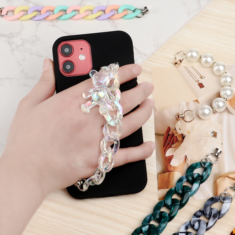 1Pc Anti perdido teléfono acollador colgante cadena para la muñeca lindo cordón para el móvil teléfono móvil correas DIY decoración de funda de teléfono de la cadena