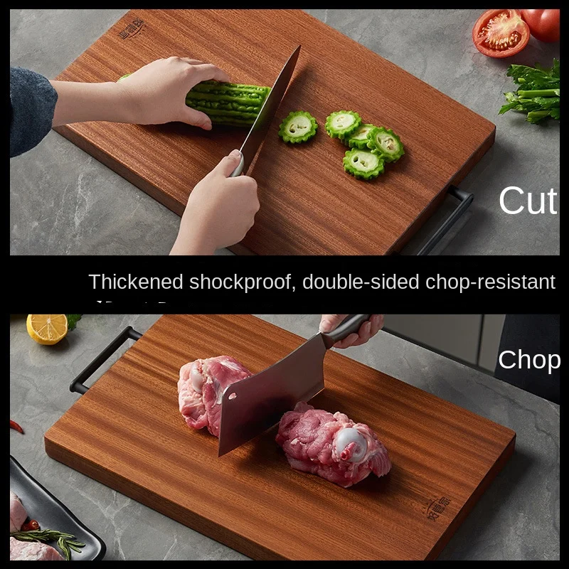 Ebony wood cutting board, kitchen antibacterial and mildew prevention wood chopping board