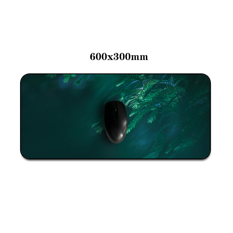 Green Leaf Mouse Pad Gamer HD Printing Desk Mat XXL 900x400 Mousepad Speed Soft Large Grande Keyboard Computer Rubber Carpet: WHITE