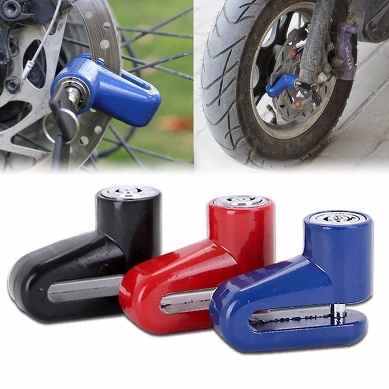 Motorcycle Bike Anti-Theft Wheel Disc Brake Lock, Safety Disc Wheel Lock, Mountain Road Bike Padlock with Keys