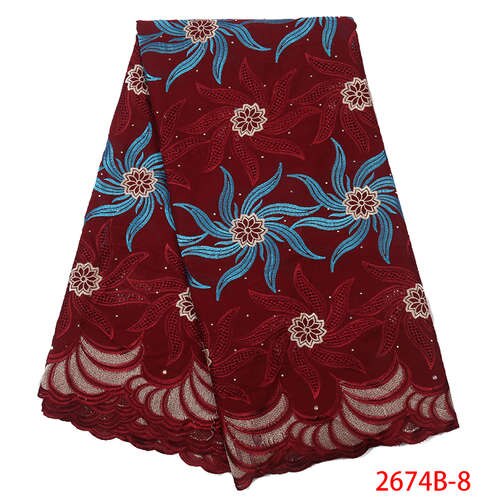 Tissu en dentelle de coton Voile suisse, tissu en dentelle africaine, Voile de suisse, tissu en dentelle africaine, , broderie nigériane avec pierres, pour femmes, collection: Picture 8