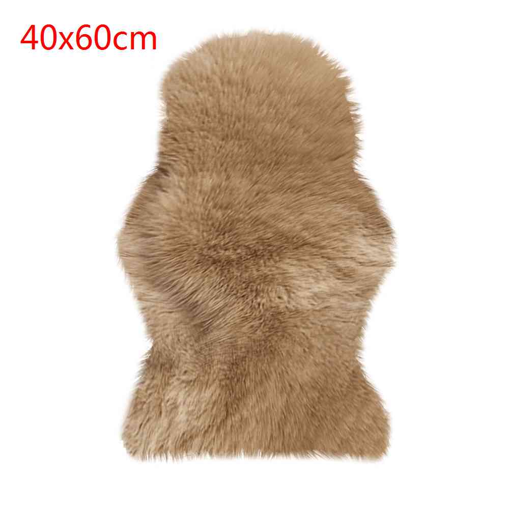 Tapis fourrure artificielle en peau de mouton | Tapis poilu de salon et de chambre à coucher, fourrure de peau, tapis de surface uni et pelucheux, tapis Faux lavable pour chambre à coucher