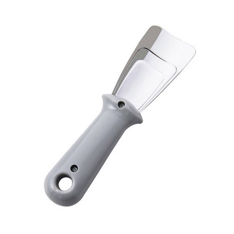 Freezer stainless steel ice shovel refrigerator deicer household kitchen cleaning gadgets deicing shovel defrosting shovel: Gray