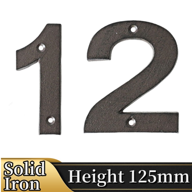 125mm Metal Digital Arabic Numbers Cast Iron House Sign Door Plate DIY Cafe Wall Courtyard Decor Address Door Numbers