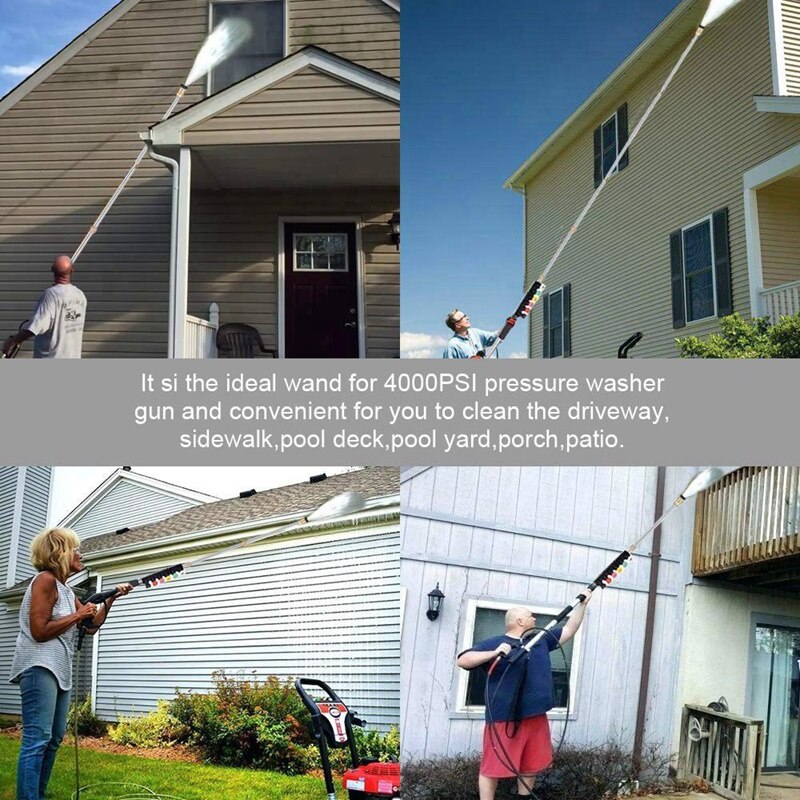 Pressure Washer Extension Wand Set - Upgrade Power Washer Lance With Spray Nozzle Tips,Curved Rod, 1/4 Inch Quick Connect, Repla